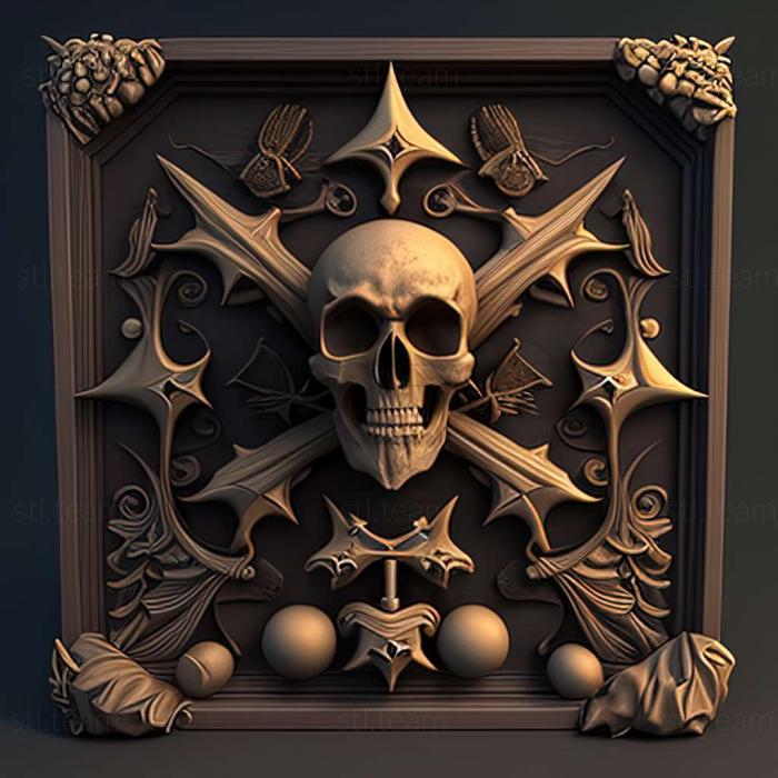3D model Skull and Bones game (STL)